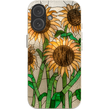 Stepping Green Phone Case Sunflower Stained Glass Bio Case
