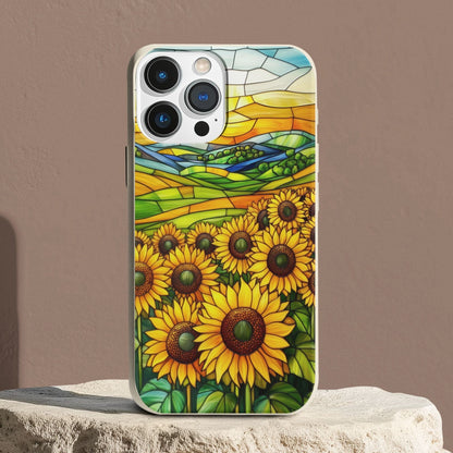 Stepping Green Phone Case Sunflowers Stained Glass Bio Case