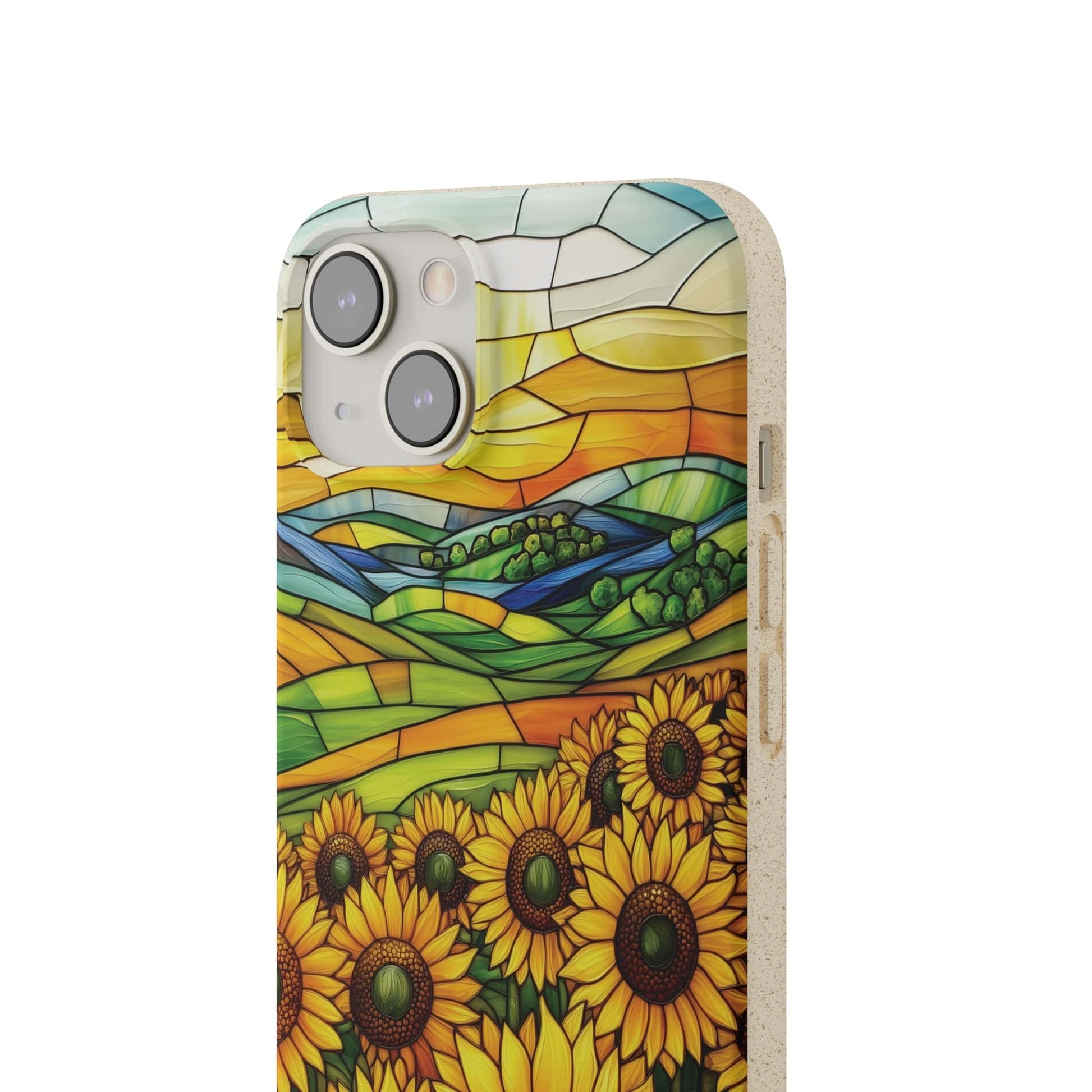 Stepping Green Phone Case Sunflowers Stained Glass Bio Case