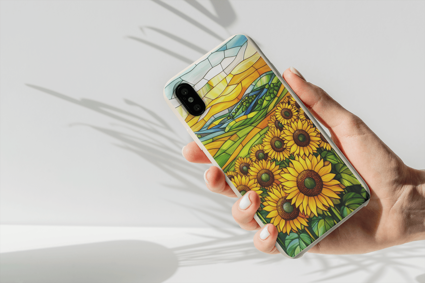Stepping Green Phone Case Sunflowers Stained Glass Bio Case