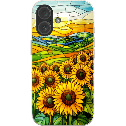 Stepping Green Phone Case Sunflowers Stained Glass Bio Case