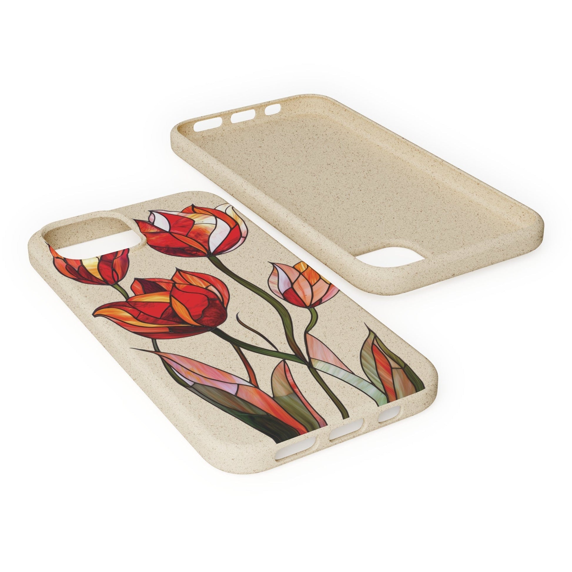 Stepping Green Phone Case Tulip Stained Glass Bio Case