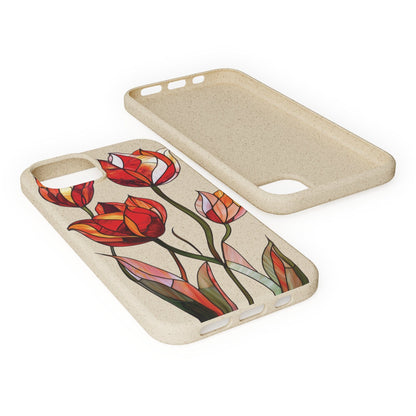 Stepping Green Phone Case Tulip Stained Glass Bio Case