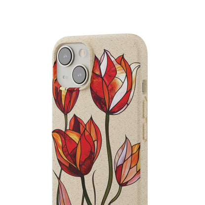 Stepping Green Phone Case Tulip Stained Glass Bio Case