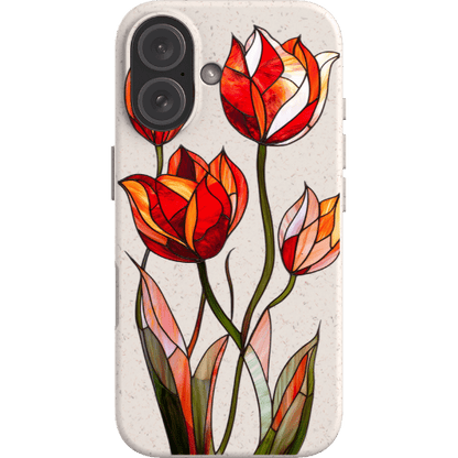 Stepping Green Phone Case Tulip Stained Glass Bio Case