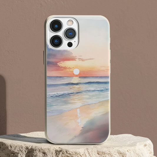 Stepping Green Phone Case Watercolor Beach Bio Case
