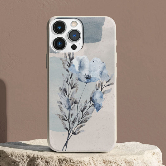 Stepping Green Phone Case Watercolor Blue Floral Blob Bio Case