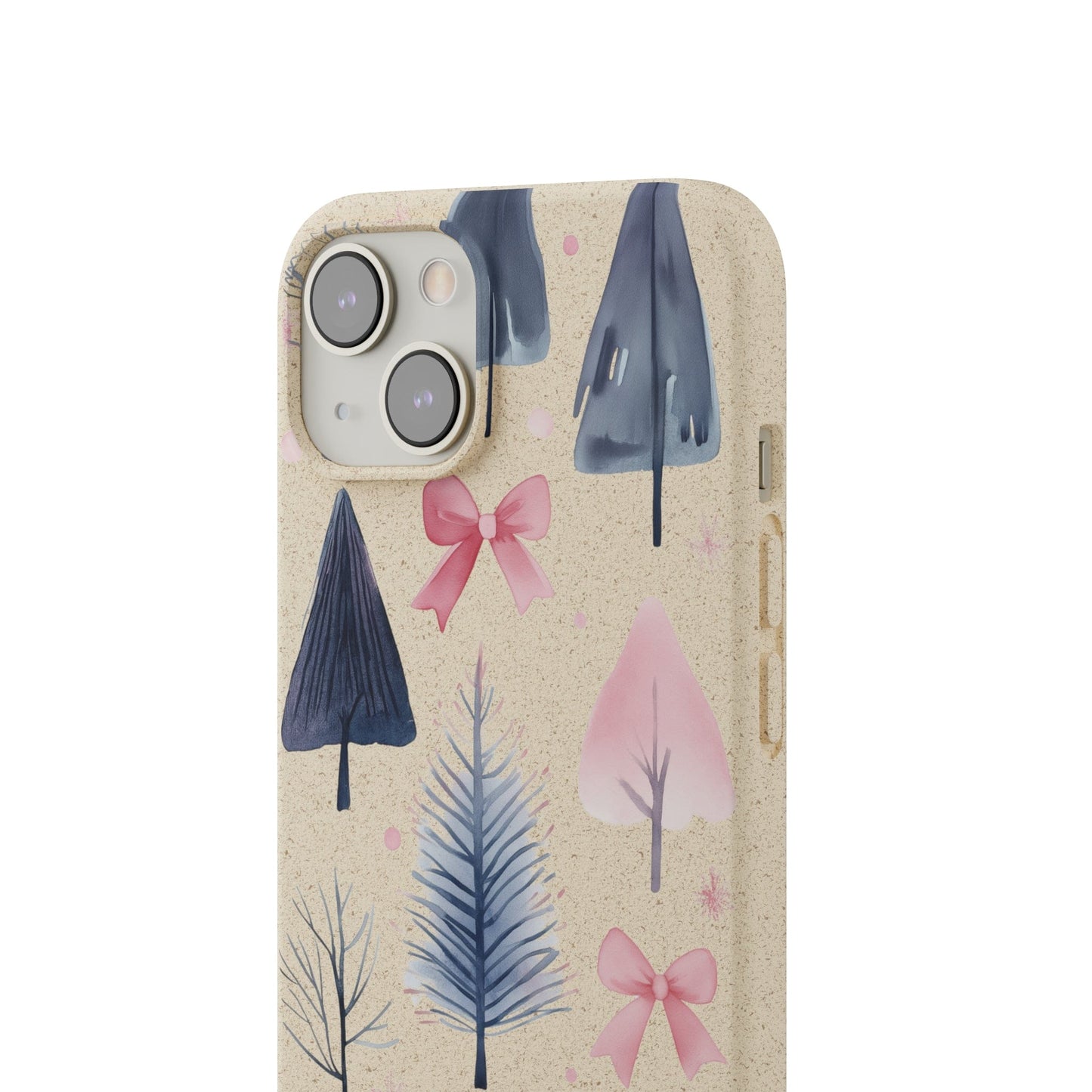 Stepping Green Phone Case Watercolor Bows and Trees 1 Bio Case