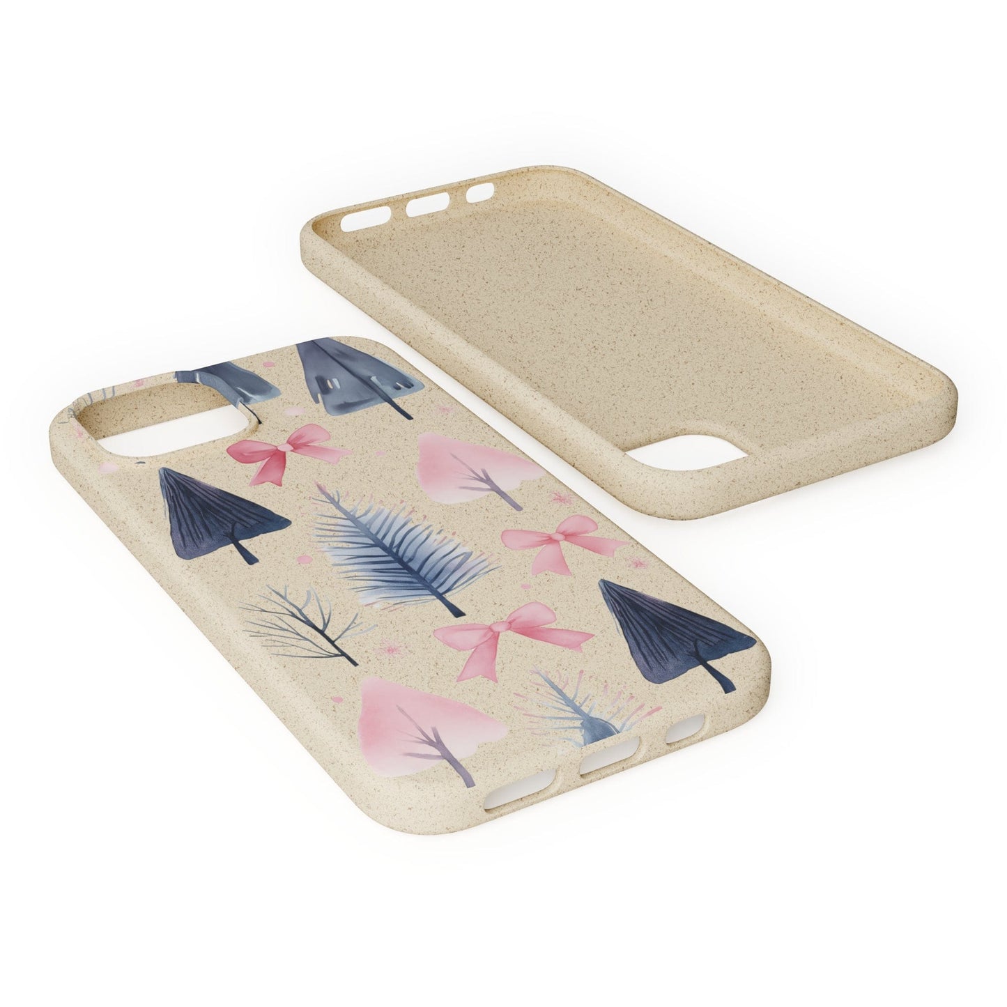 Stepping Green Phone Case Watercolor Bows and Trees 1 Bio Case