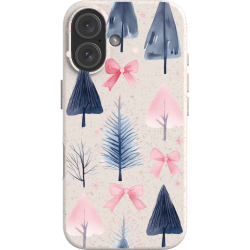 Stepping Green Phone Case Watercolor Bows and Trees 1 Bio Case