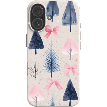 Stepping Green Phone Case Watercolor Bows and Trees 1 Bio Case
