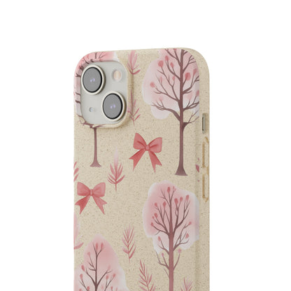 Stepping Green Phone Case Watercolor Bows and Trees 2 Bio Case