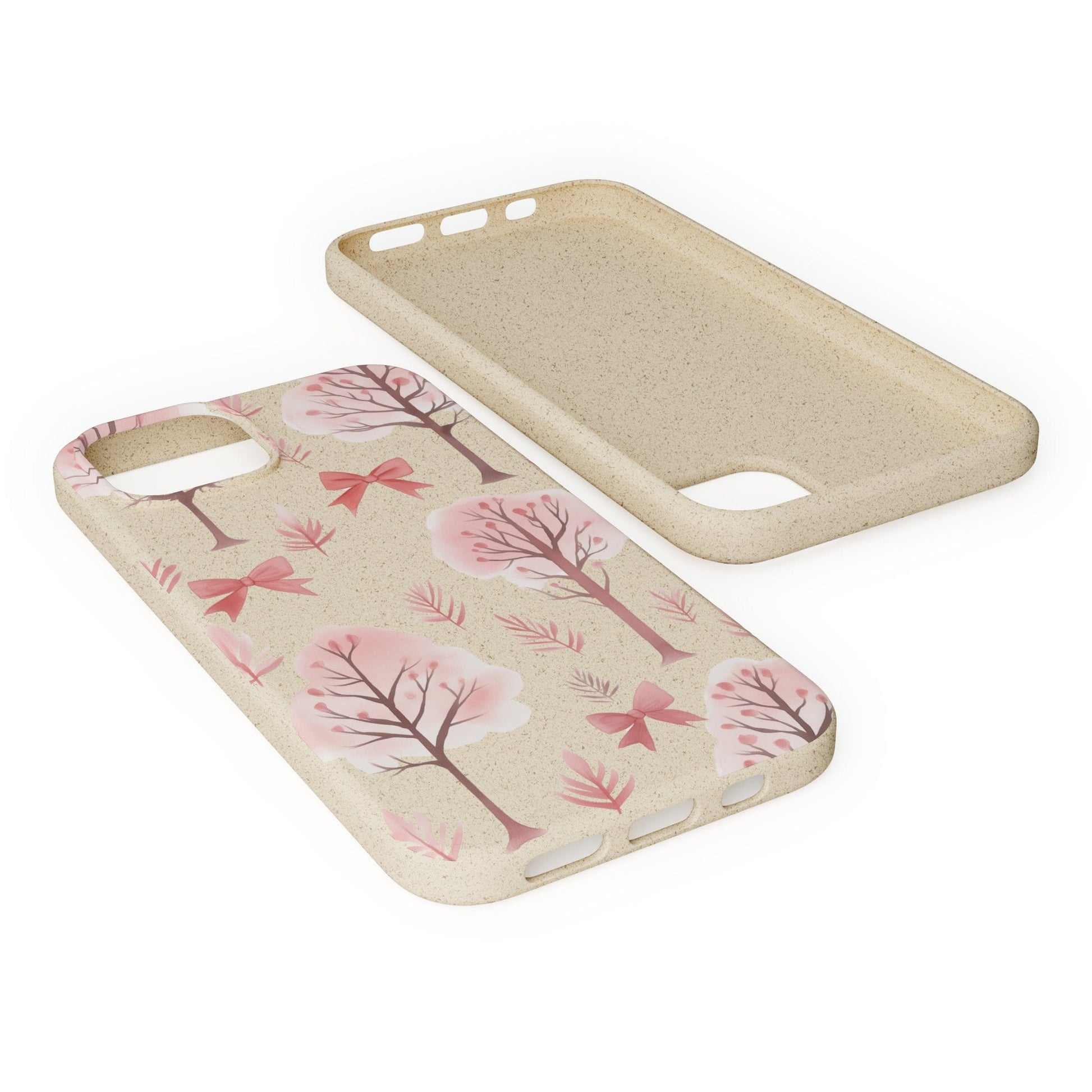 Stepping Green Phone Case Watercolor Bows and Trees 2 Bio Case