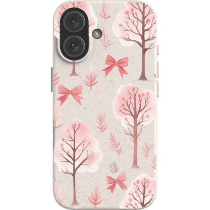 Stepping Green Phone Case Watercolor Bows and Trees 2 Bio Case