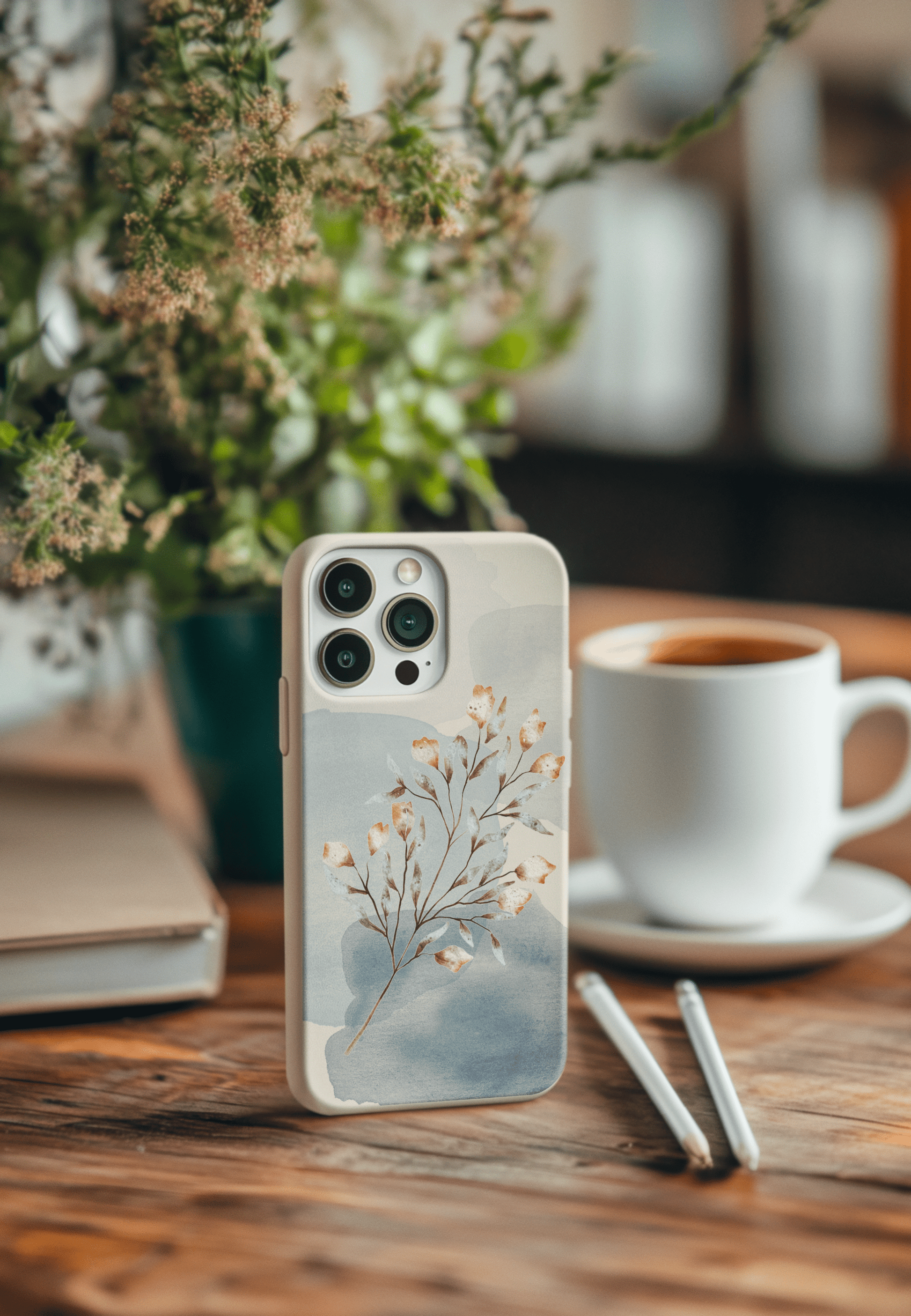 Stepping Green Phone Case Watercolor Floral Blob 1 Bio Case