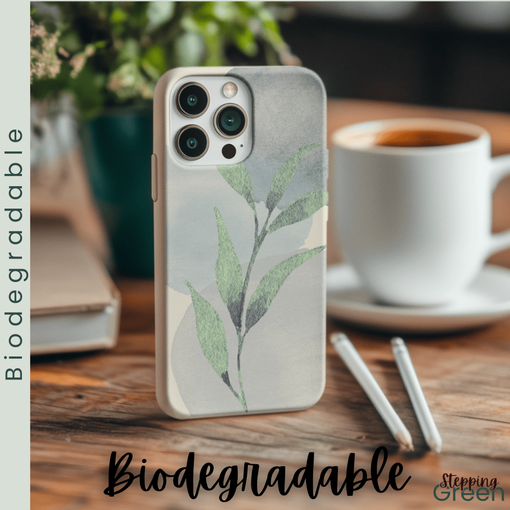 Stepping Green Phone Case Watercolor Green Leaves Bio Case