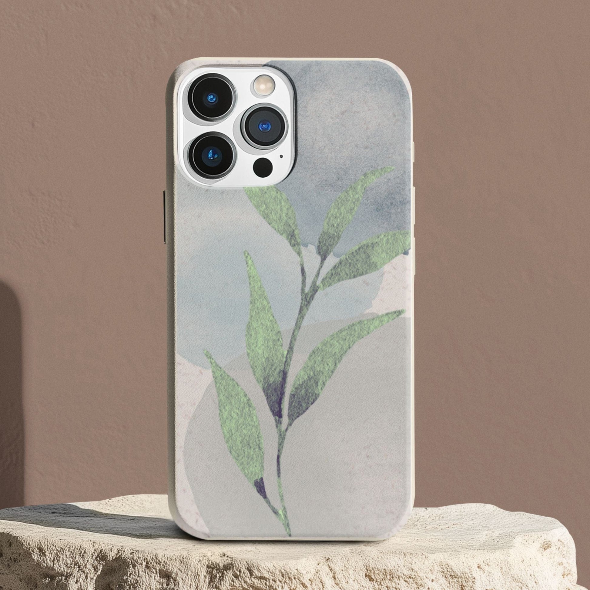 Stepping Green Phone Case Watercolor Green Leaves Bio Case