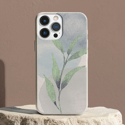 Stepping Green Phone Case Watercolor Green Leaves Bio Case