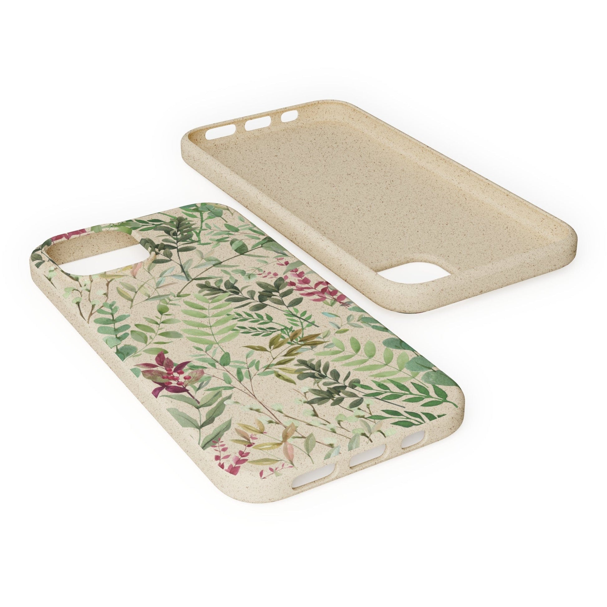 Stepping Green Phone Case Watercolor Green Leaves Bio Case