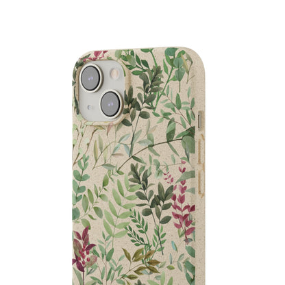 Stepping Green Phone Case Watercolor Green Leaves Bio Case