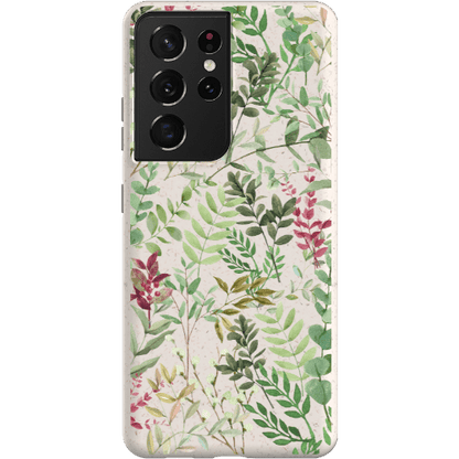 Stepping Green Phone Case Watercolor Green Leaves Bio Case