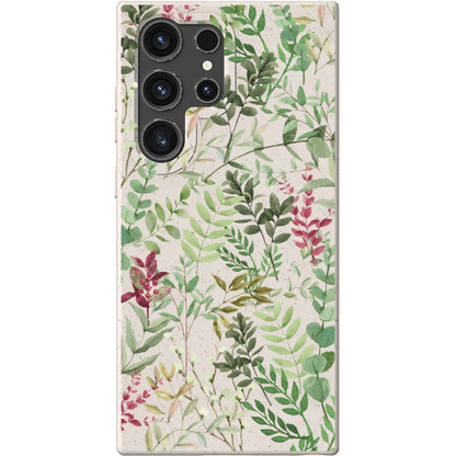 Stepping Green Phone Case Watercolor Green Leaves Bio Case
