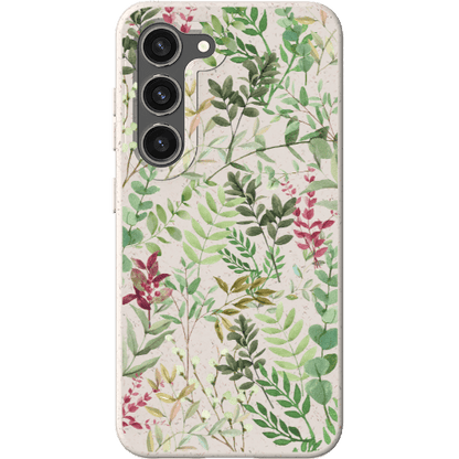 Stepping Green Phone Case Watercolor Green Leaves Bio Case