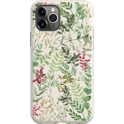 Stepping Green Phone Case Watercolor Green Leaves Bio Case