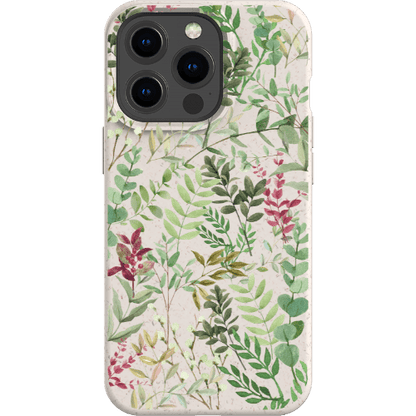 Stepping Green Phone Case Watercolor Green Leaves Bio Case