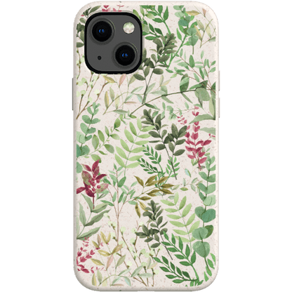 Stepping Green Phone Case Watercolor Green Leaves Bio Case