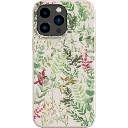 Stepping Green Phone Case Watercolor Green Leaves Bio Case