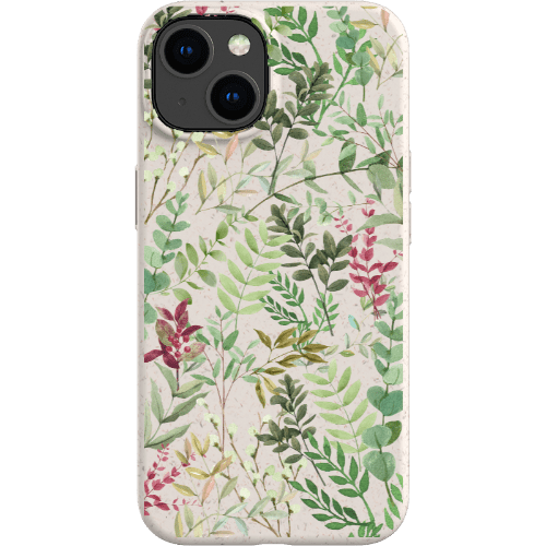 Stepping Green Phone Case Watercolor Green Leaves Bio Case