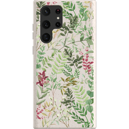 Stepping Green Phone Case Watercolor Green Leaves Bio Case