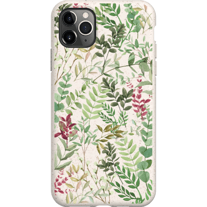 Stepping Green Phone Case Watercolor Green Leaves Bio Case