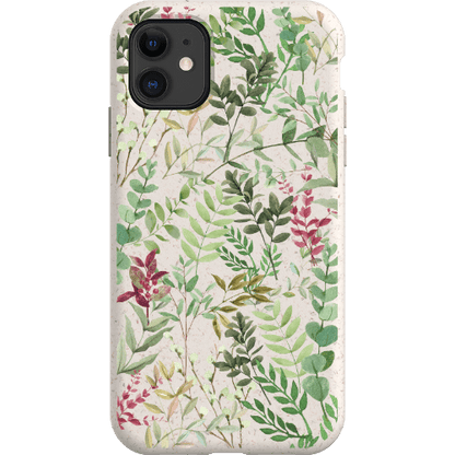 Stepping Green Phone Case Watercolor Green Leaves Bio Case