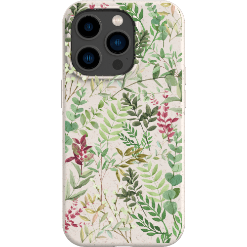 Stepping Green Phone Case Watercolor Green Leaves Bio Case