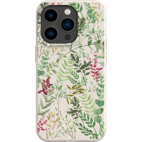Stepping Green Phone Case Watercolor Green Leaves Bio Case