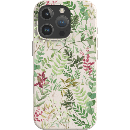 Stepping Green Phone Case Watercolor Green Leaves Bio Case