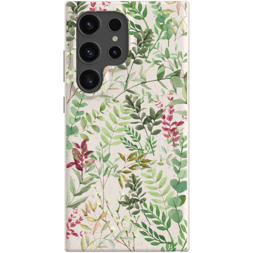 Stepping Green Phone Case Watercolor Green Leaves Bio Case