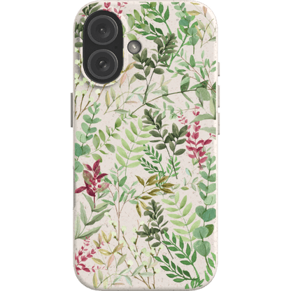 Stepping Green Phone Case Watercolor Green Leaves Bio Case