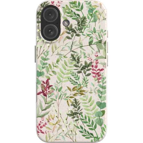 Stepping Green Phone Case Watercolor Green Leaves Bio Case