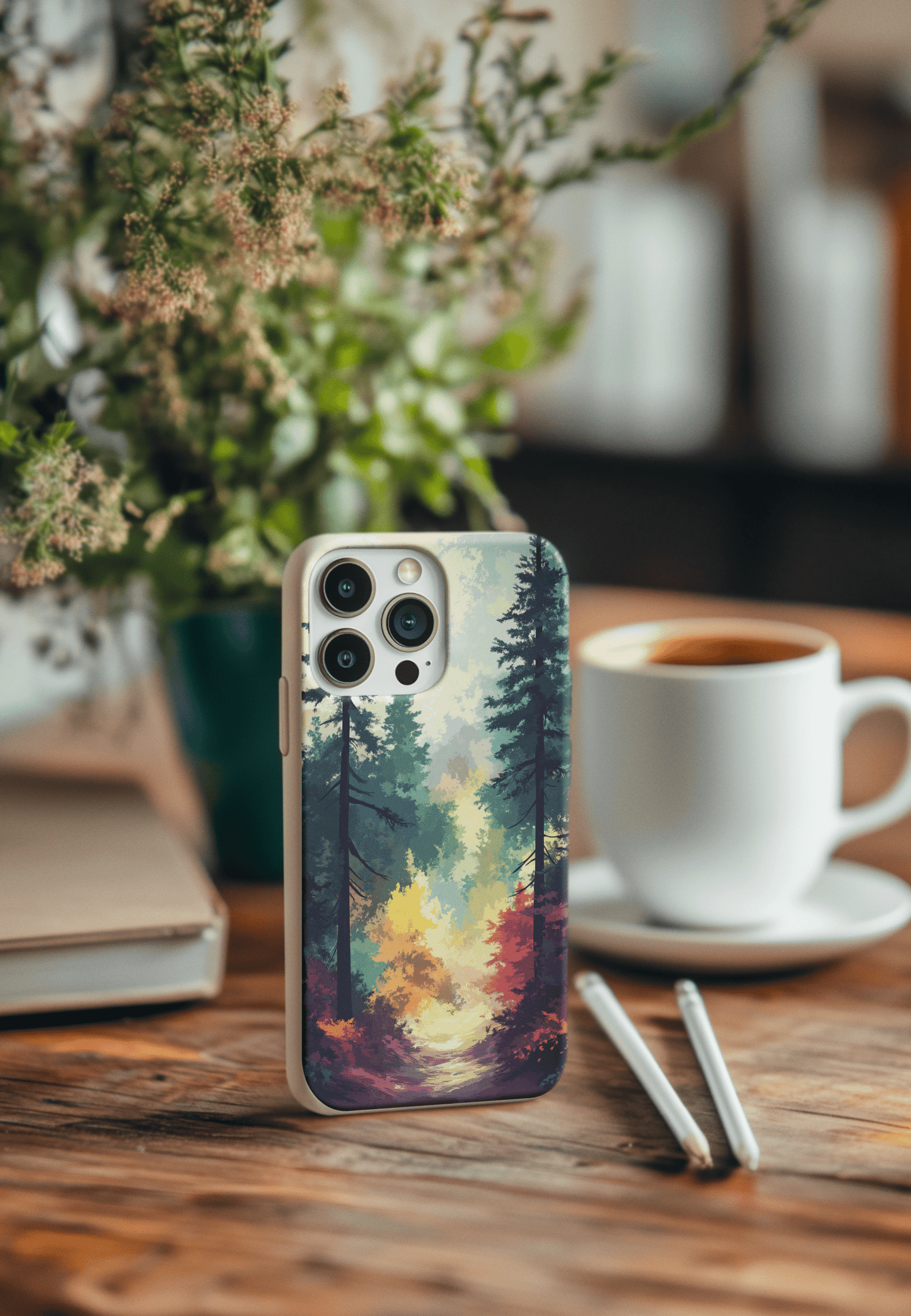 Stepping Green Phone Case Watercolor Mountain Trail Bio Case
