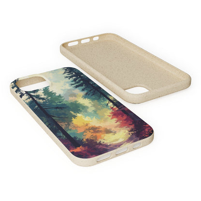 Stepping Green Phone Case Watercolor Mountain Trail Bio Case
