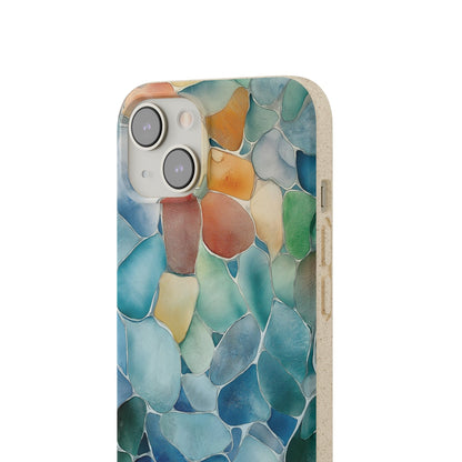Stepping Green Phone Case Watercolor Sea Glass Bio Case