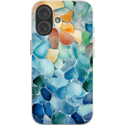 Stepping Green Phone Case Watercolor Sea Glass Bio Case