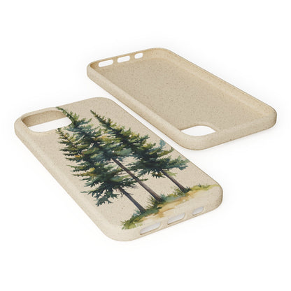Stepping Green Phone Case Watercolor Stand Alone Pine Trees Bio Case