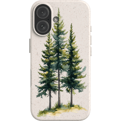 Stepping Green Phone Case Watercolor Stand Alone Pine Trees Bio Case