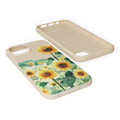 Stepping Green Phone Case Watercolor Sunflowers Bio Case