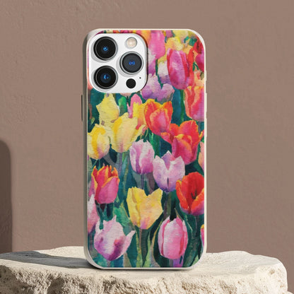 Stepping Green Phone Case Watercolor Tulip Bio Case