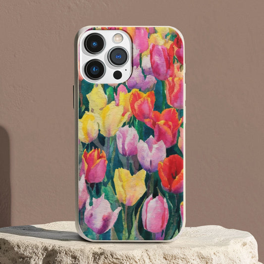 Stepping Green Phone Case Watercolor Tulip Bio Case